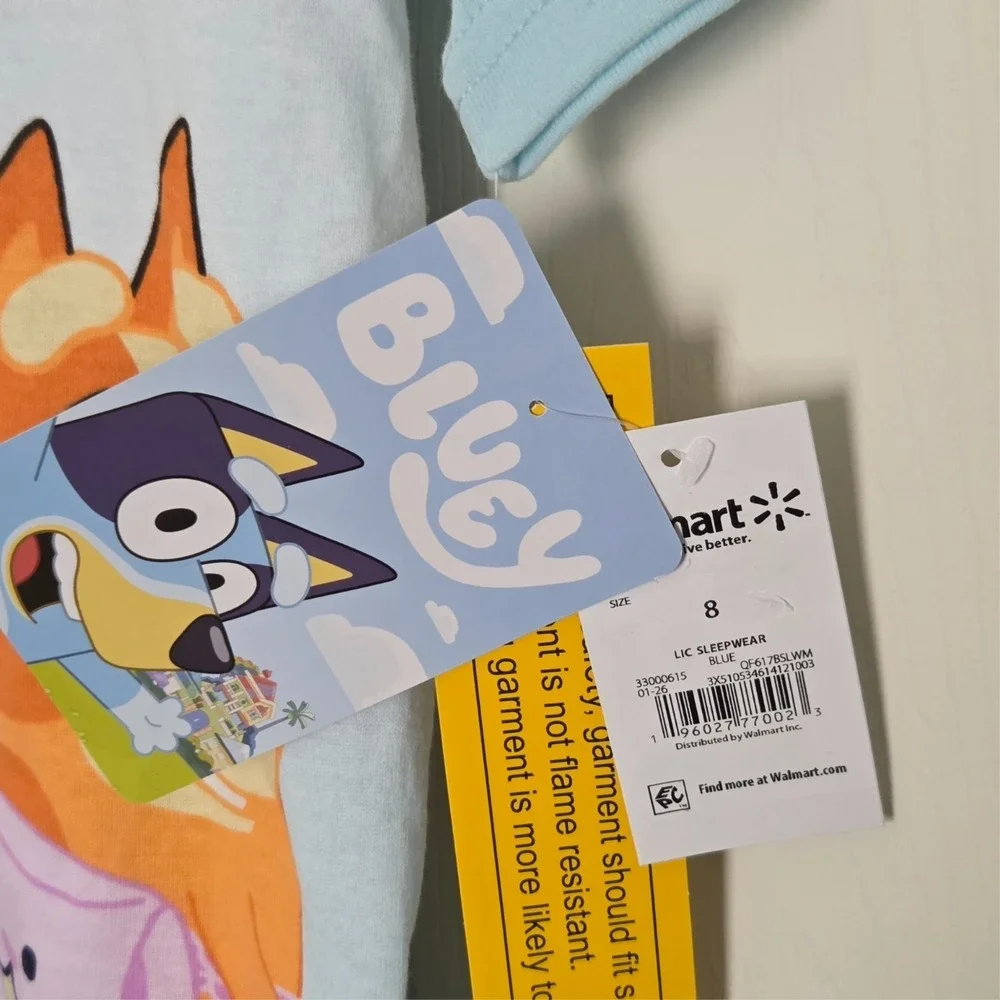 NWT ‎ Kids Bluey 2 Piece Pajama Set Size M (8)  Short Sleeve Top  Long Bottom